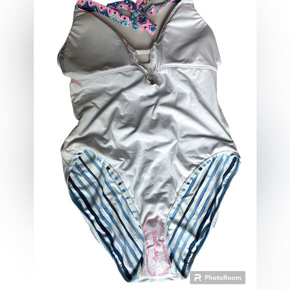 Lilly Pulitzer Loraline one piece swimsuit Seaside Vibe 16 NWT Bathing Suit Swim - Picture 10 of 13